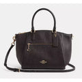 COACH ELISE Black LEATHER BAG PURSE CROSSBODY 79316 SATCHEL CONVERTIBLE Black