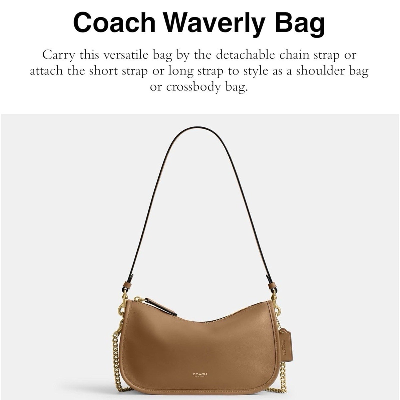 Coach Women's Waverly Bag CCC36 Honey Brown Leather Purse