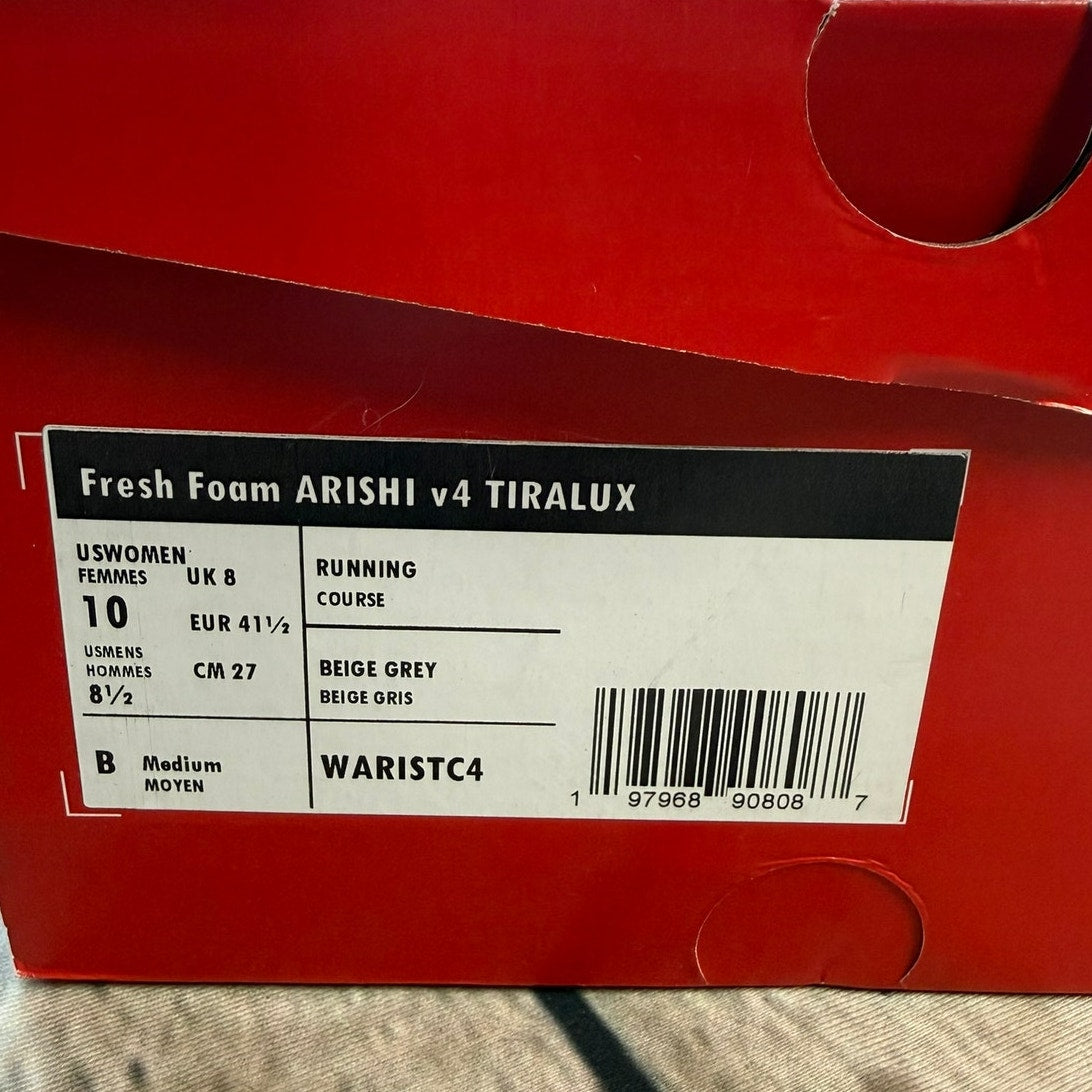 New Balance Fresh Foam Arishi v4 Tiralux Sneaker Women US 10 Beige WARISTC4
