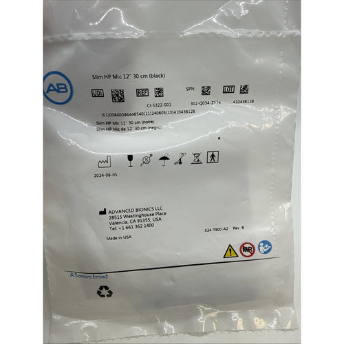 Advanced Bionics Slim HP Mic 12” 30ck Black CI-5322-001 SEALED NEW