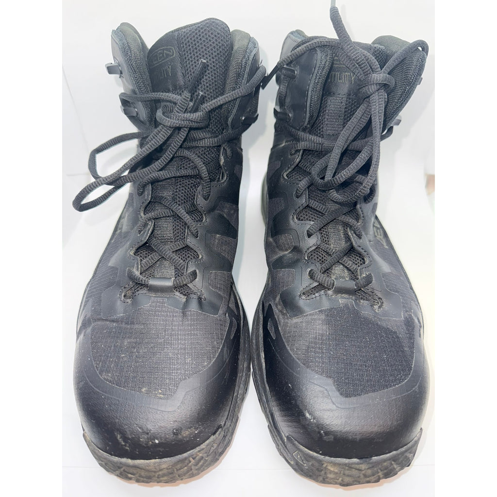 KEEN CSA Targhee Blur Waterproof Work Boot Men's US 12D Black Lace-Up Carbon Toe