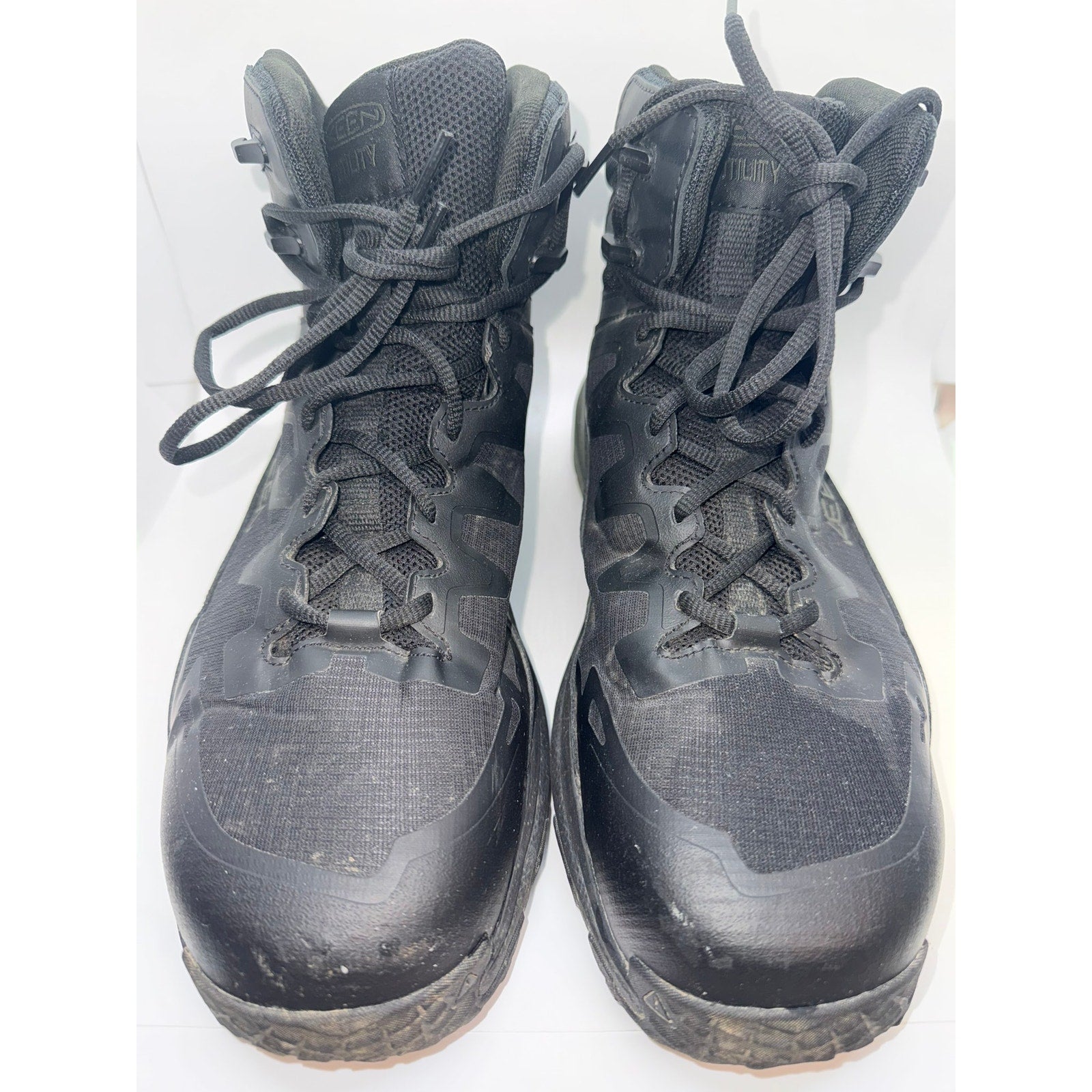 KEEN CSA Targhee Blur Waterproof Work Boot Men's US 12D Black Lace-Up Carbon Toe