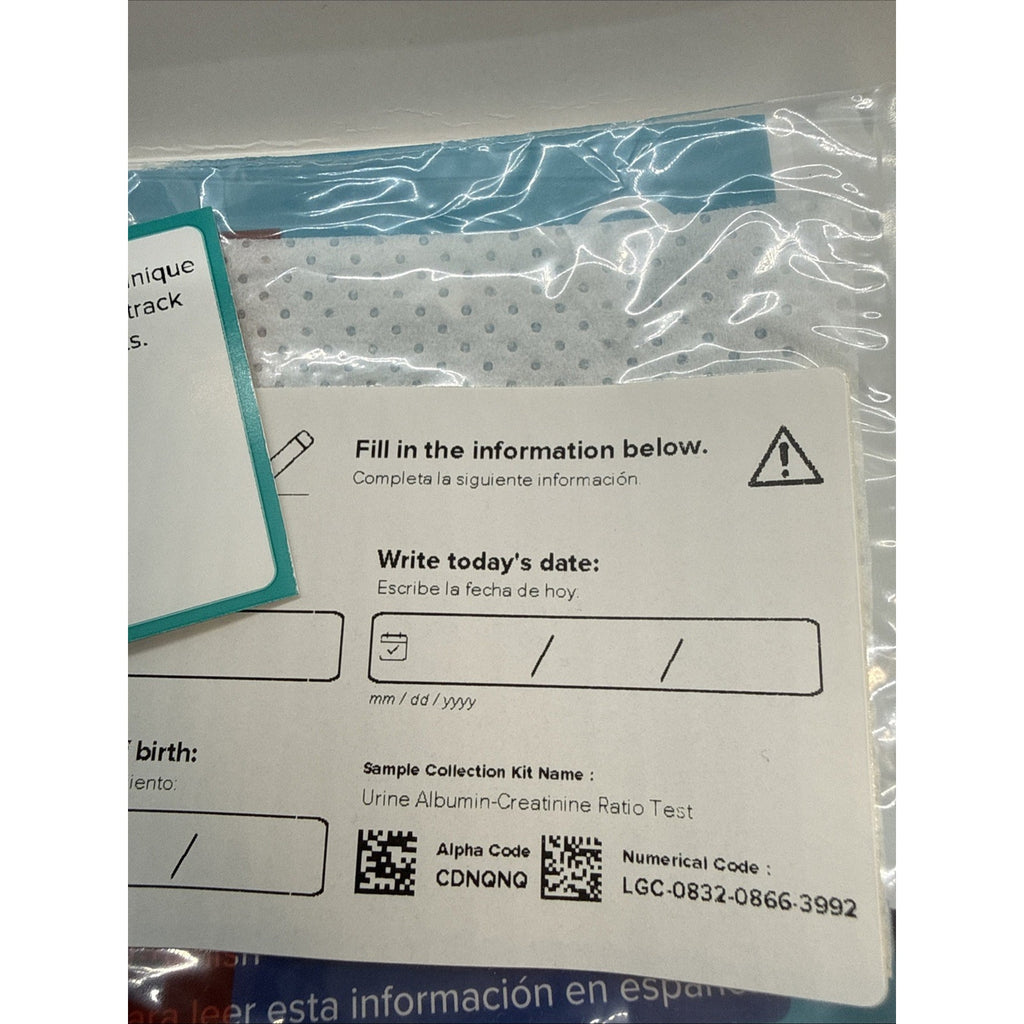 Lets Get Checked Urine Albumin Creatine Ratio At Home Test Kit Exp 12/2029