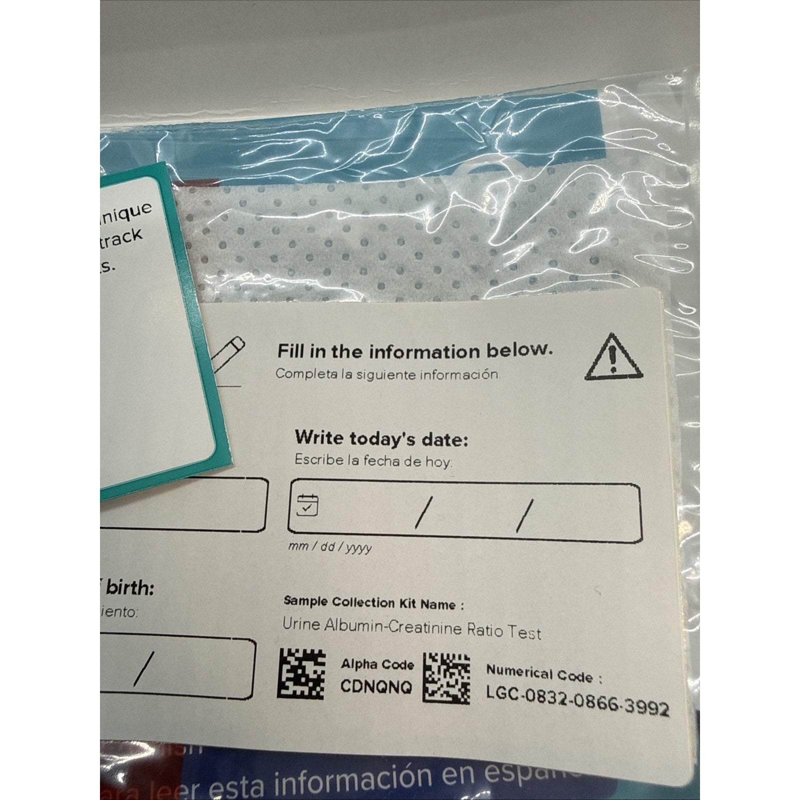 Lets Get Checked Urine Albumin Creatine Ratio At Home Test Kit Exp 12/2029