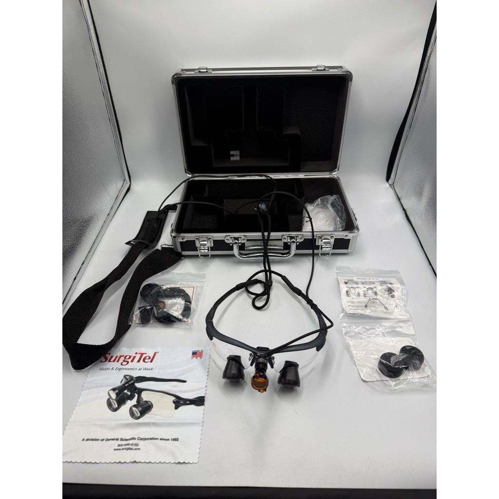 SurgiTel Dental Loupes With LED Light comes with travel case accessories