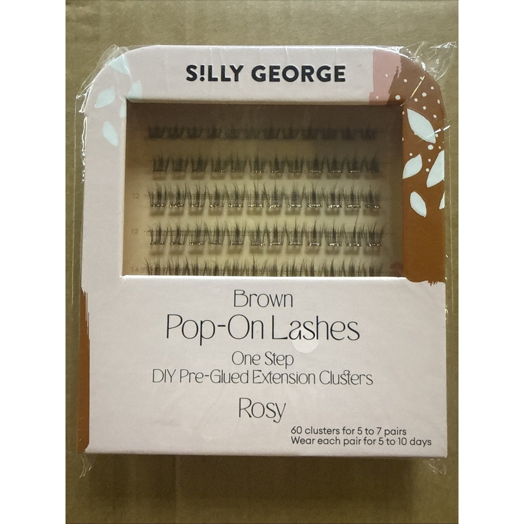 Silly George Pop-On Lashes - DIY 1-Step 1 count (Pack of 60), Brown- Rosy