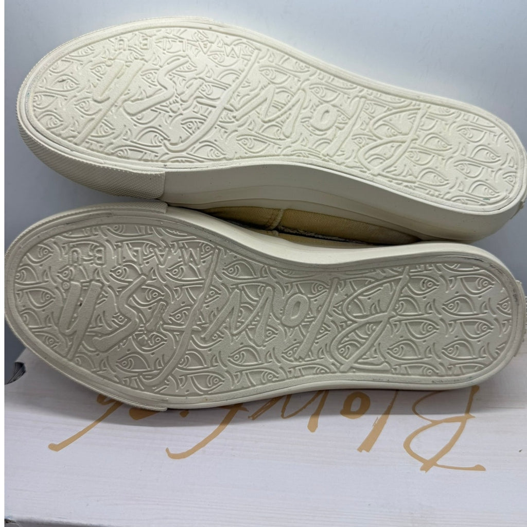 Blowfish Malibu Marley Sneaker Women US 6 Light Yellow Distressed Canvas Pull On