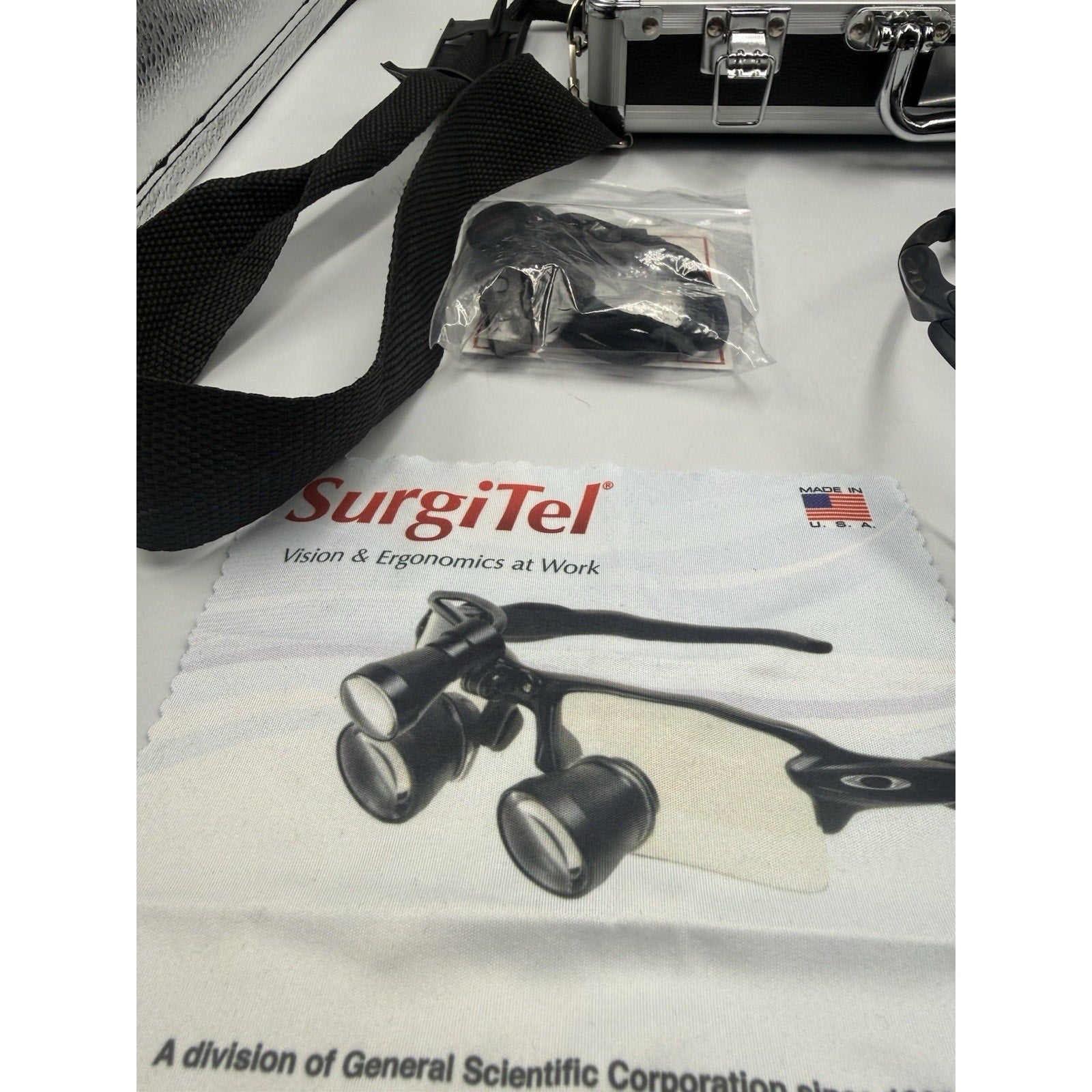 SurgiTel Dental Loupes With LED Light comes with travel case accessories