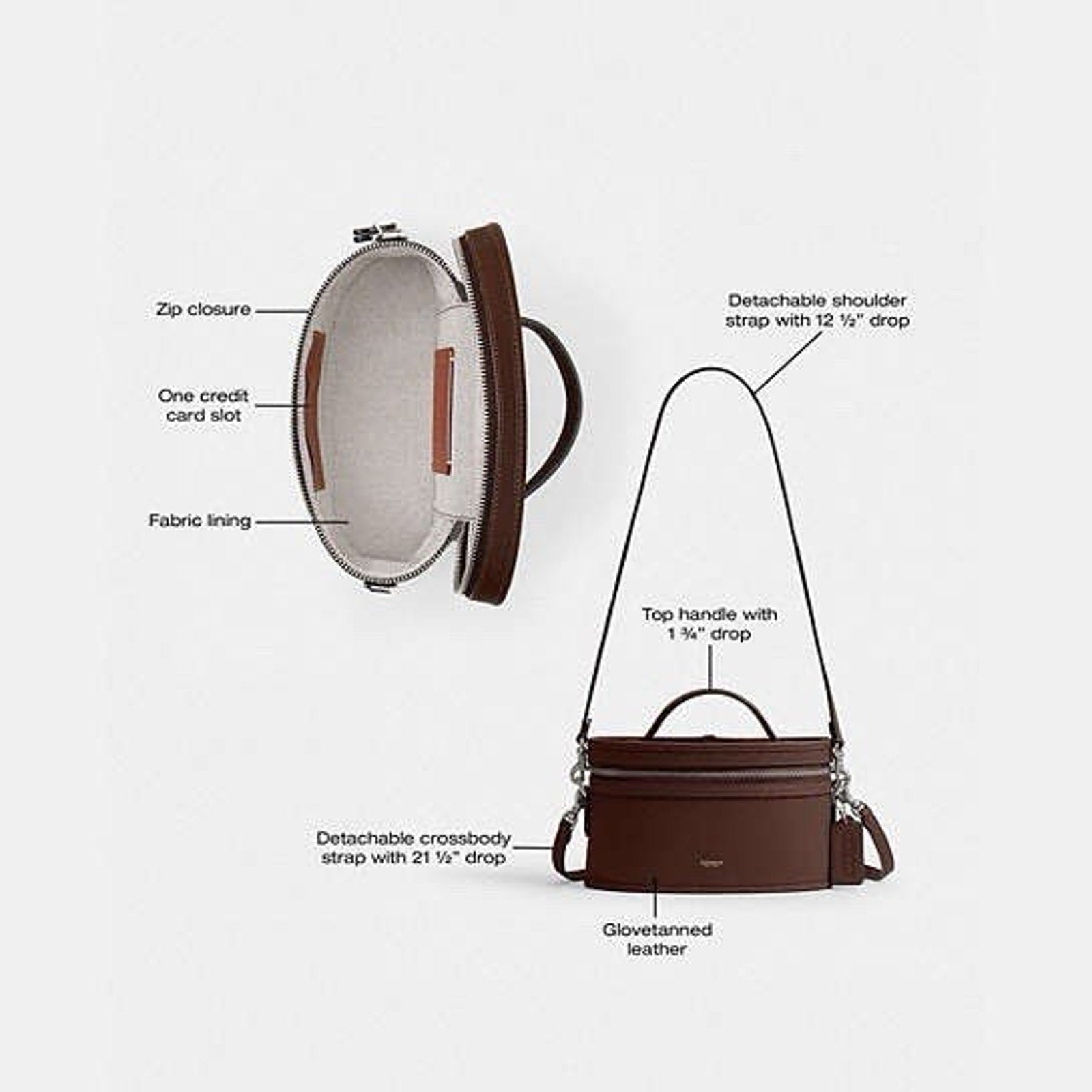 COACH GLV LTH Trail Bag Maple/Silver CBG93 Crossbody & Shoulder Bag