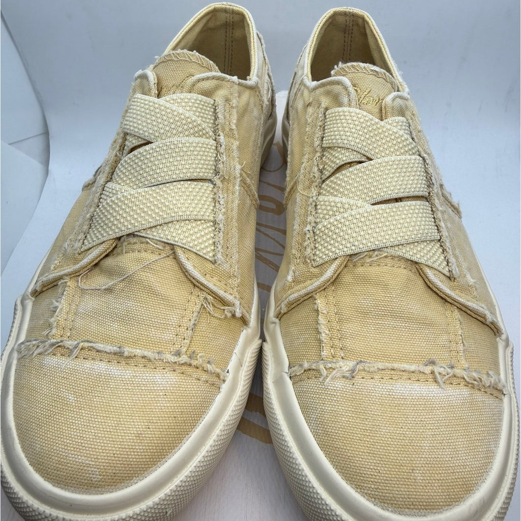 Blowfish Malibu Marley Sneaker Women US 6 Light Yellow Distressed Canvas Pull On