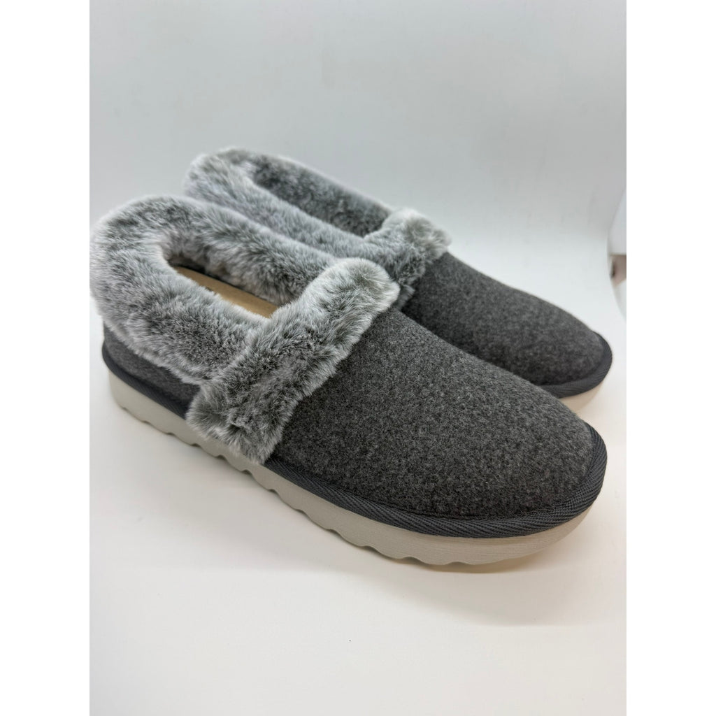 Skechers Cozy up Frosty Snuggles Slippers Women's US 7.5 Grey Slip On 169025/CCL