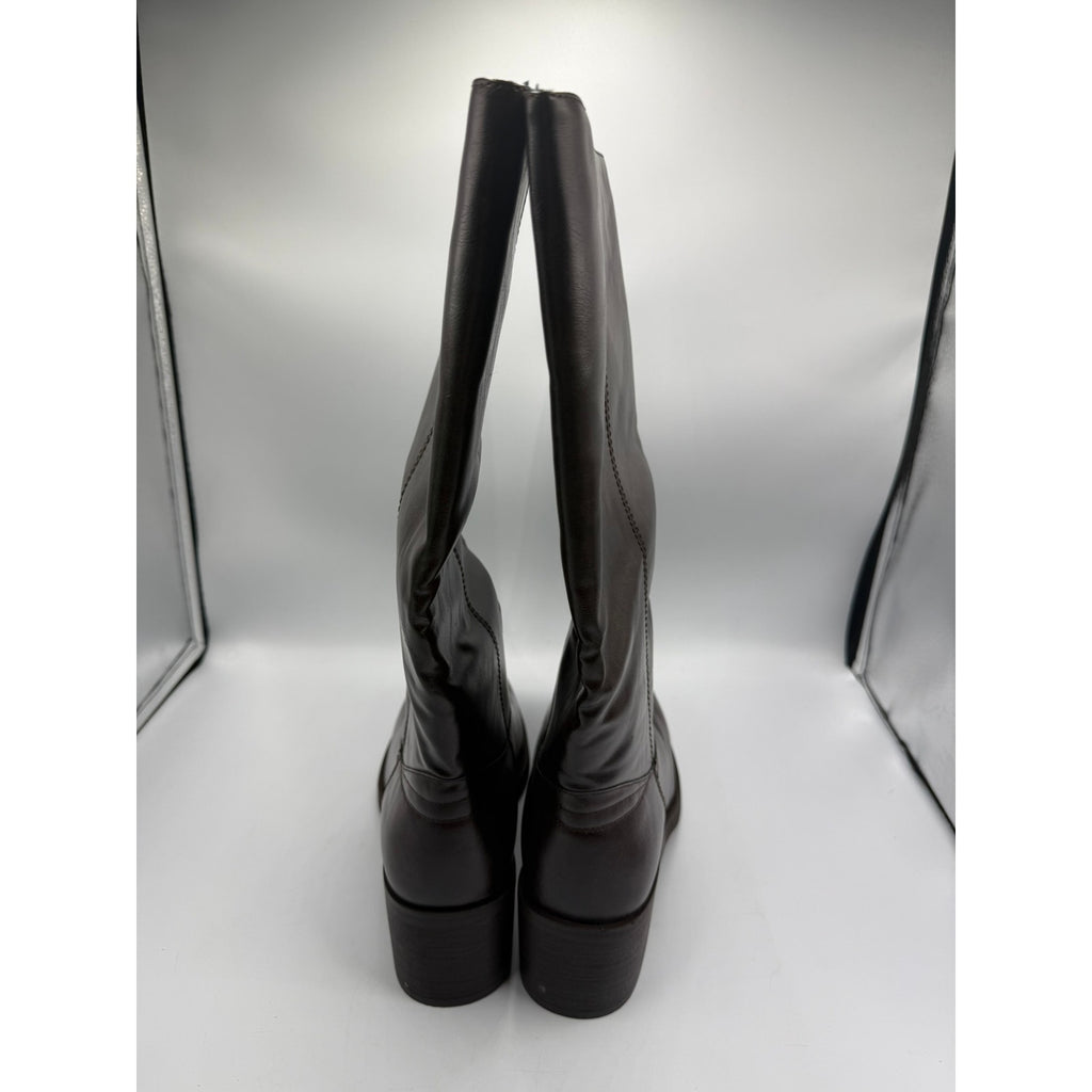 Adolilove 2430 Mid-Calf Boots Women's US 11 Dark Brown Leather Square Toe