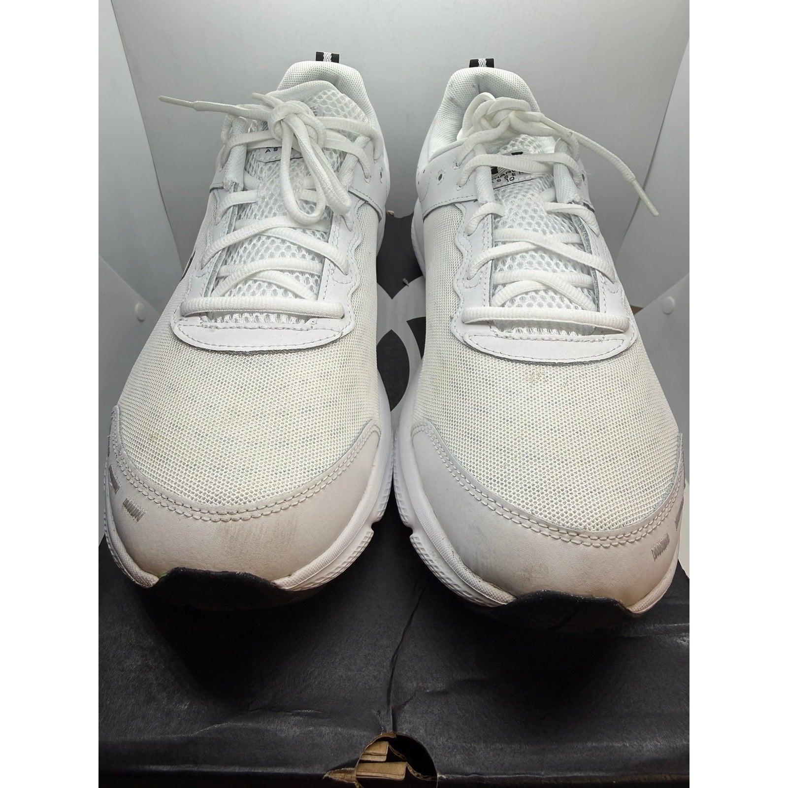 Under Armour UA Charged Assert 10 Sneaker Men's US 14 White Lace-Up 3026175-104