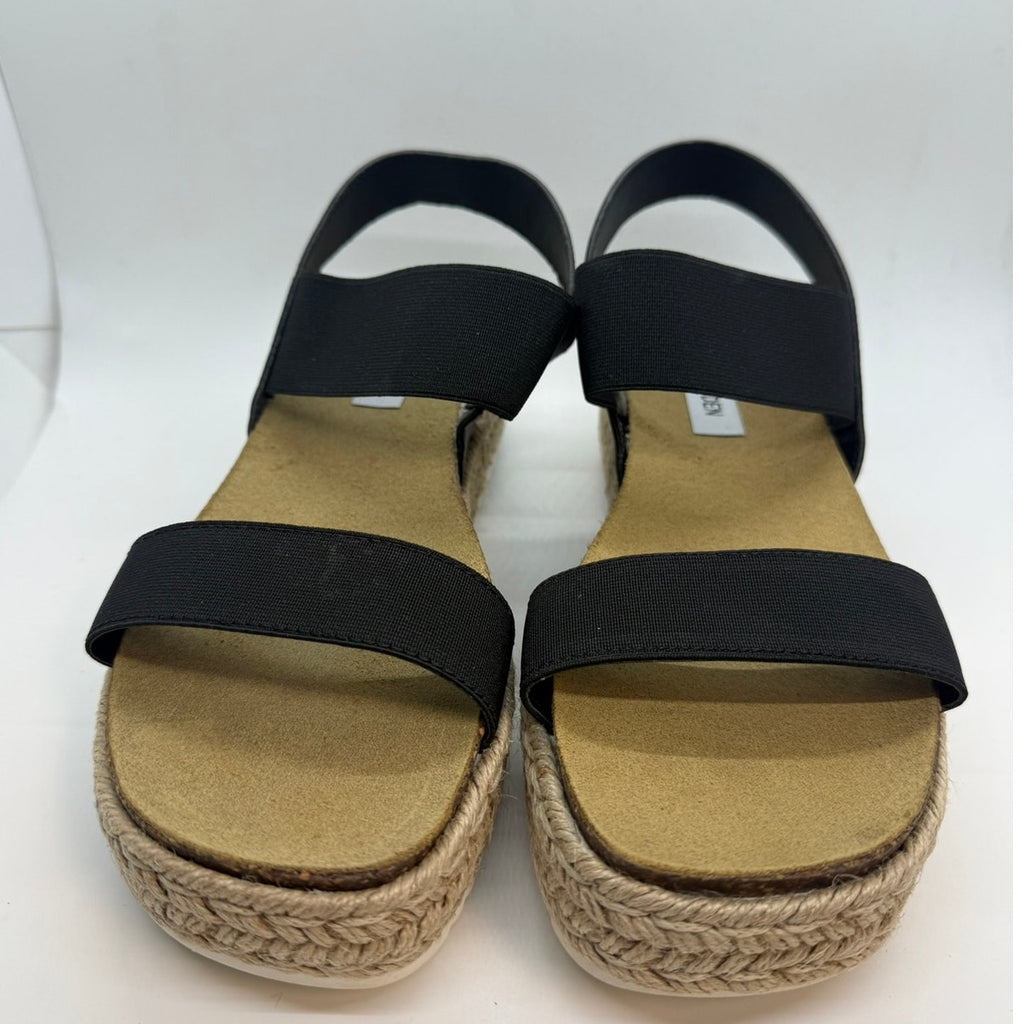 Steve Madden Jaklin Platform Sandal Women's US 8 Beige Black Slingback Strap