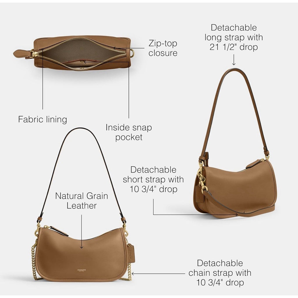 Coach Women's Waverly Bag CCC36 Honey Brown Leather Purse
