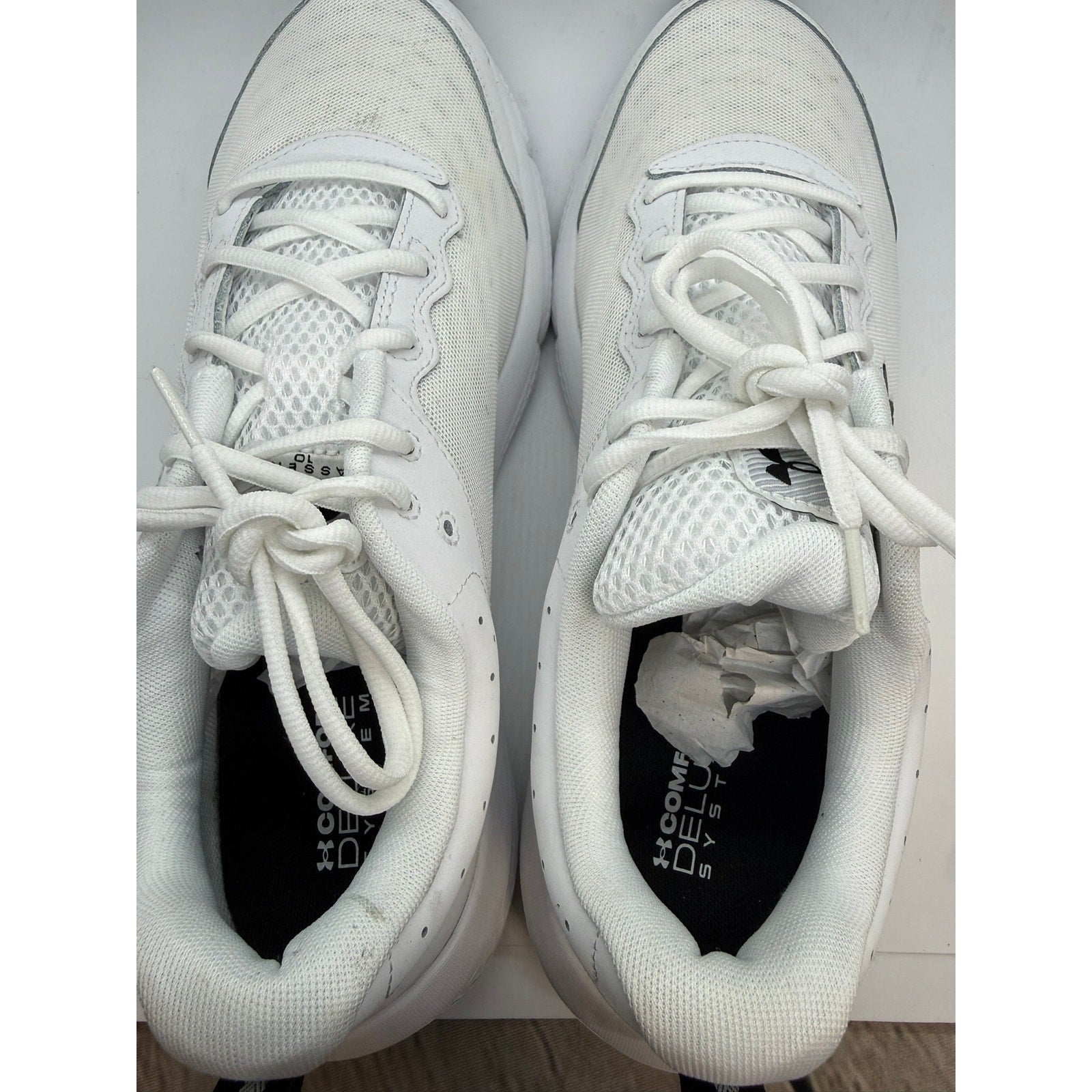 Under Armour UA Charged Assert 10 Sneaker Men's US 14 White Lace-Up 3026175-104