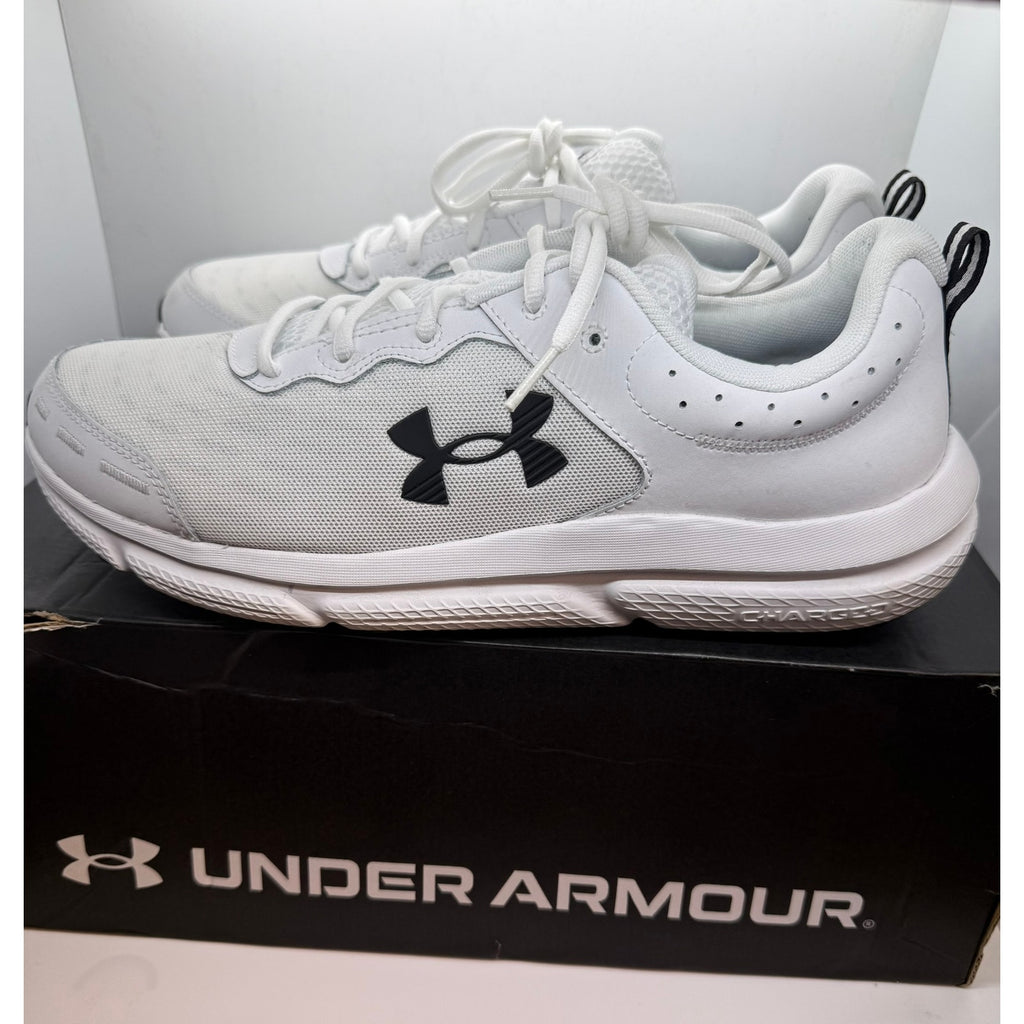 Under Armour UA Charged Assert 10 Sneaker Men's US 14 White Lace-Up 3026175-104