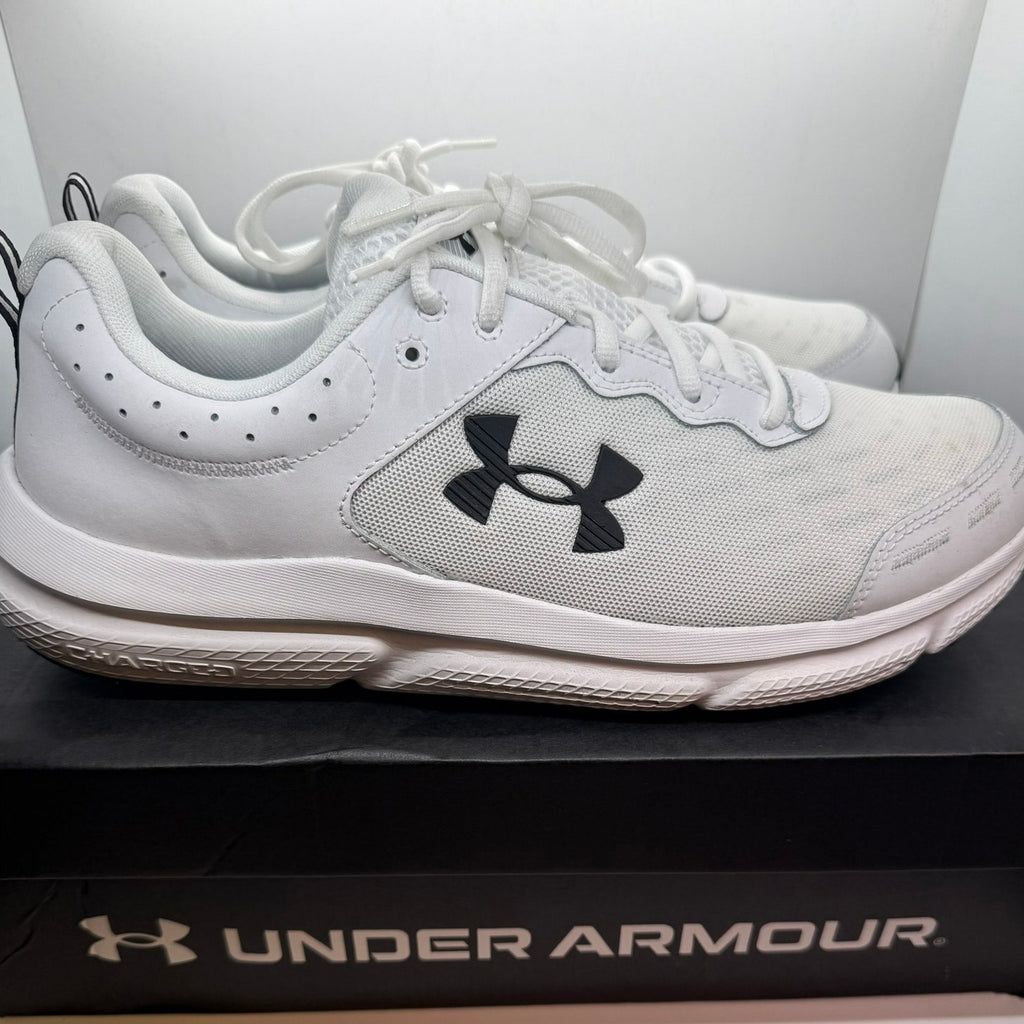 Under Armour UA Charged Assert 10 Sneaker Men's US 14 White Lace-Up 3026175-104