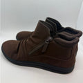 Clarks Breeze Range Ruched Ankle Booties Women's US 9 Dark Brown Side Zip