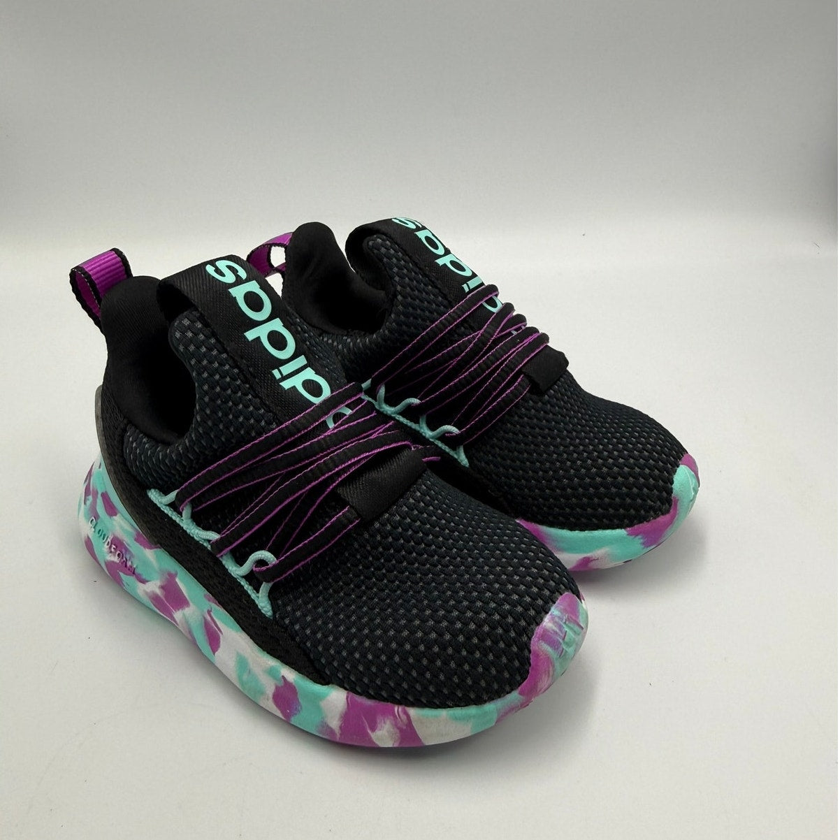 Adidas Lite Racer Adapt 7.0 Shoes Kids US 6K Core Black Slip-On Low Top JS2284