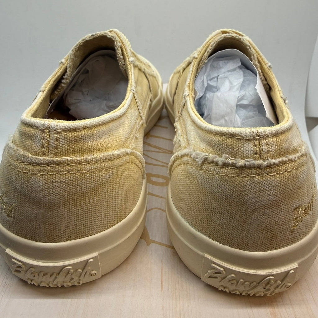 Blowfish Malibu Marley Sneaker Women US 6 Light Yellow Distressed Canvas Pull On