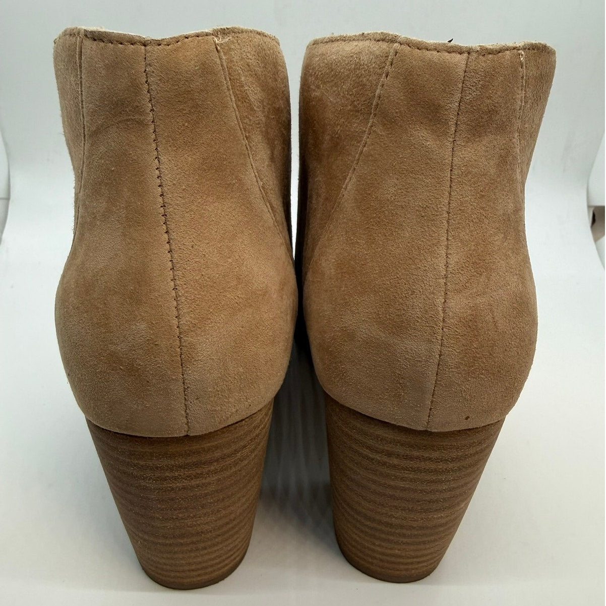 Lucky Brand LK-Joal Shoes Women’s 8 1/2M Tan Leather Peep Toe Block Heel