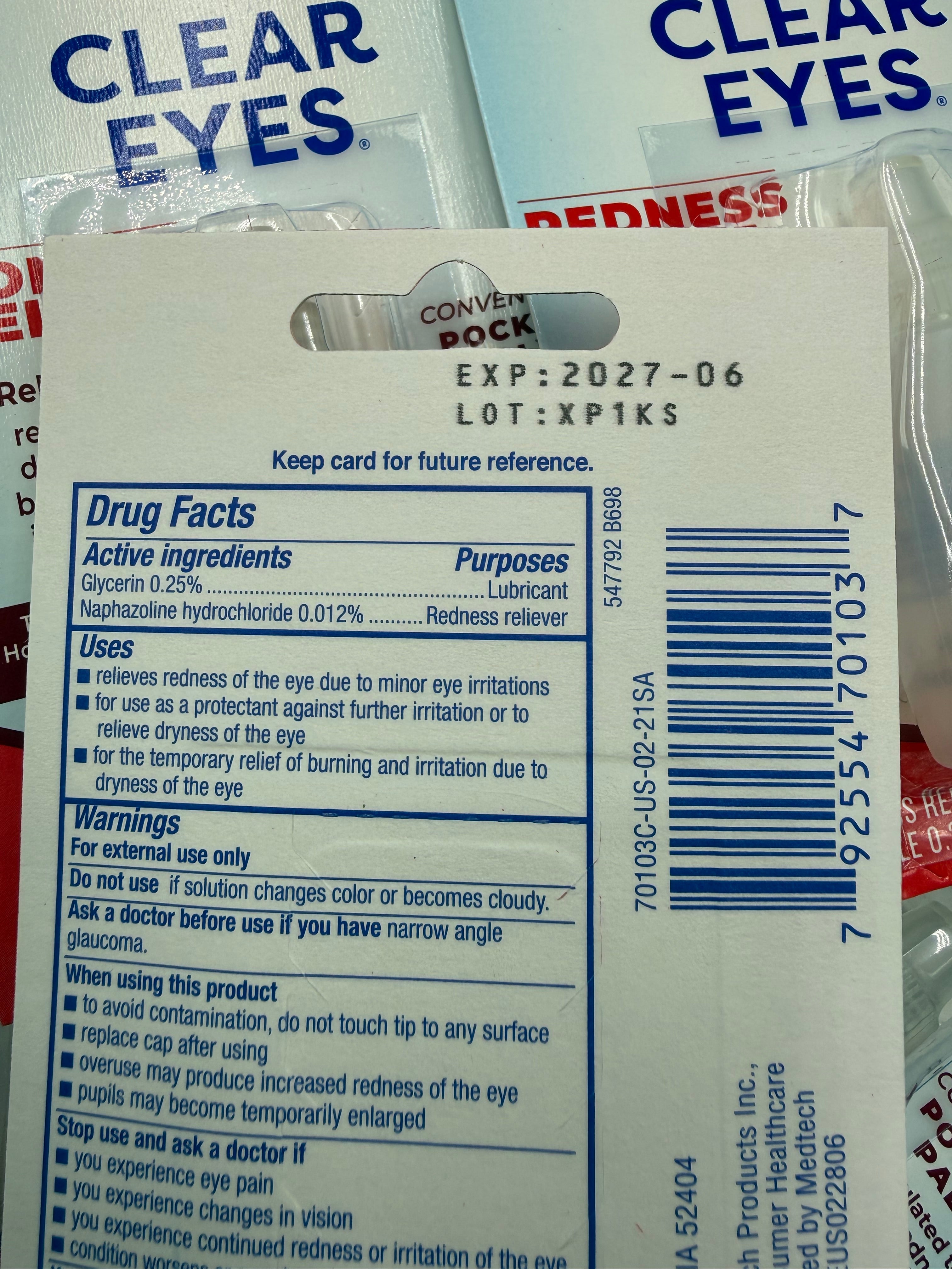 Bulk Lot Of 0.2 oz Clear Eyes Eye Drops - 240ct