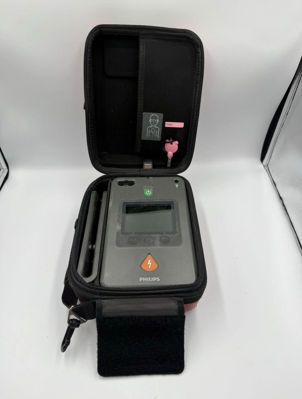 Philips HeartStart FR3 AED Core Unit w/ Case & Pediatric Key NO Battery NO Pads