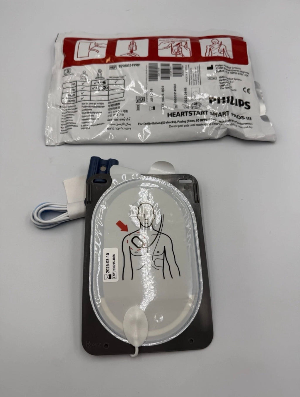 Philips HeartStart FR3 Adult SMART Pads III – Replacement Pads – Exp 08/2025