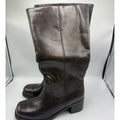 Adolilove 2430 Mid-Calf Boots Women's US 11 Dark Brown Leather Square Toe