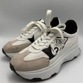 GUESS Caleb Printed Joggers Women's Size 6.5M Beige White Round Toe Lace Up Low Top