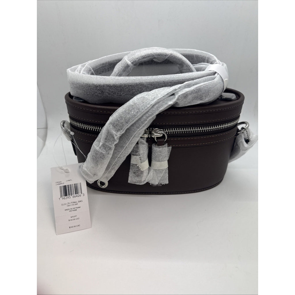 COACH GLV LTH Trail Bag Maple/Silver CBG93 Crossbody & Shoulder Bag