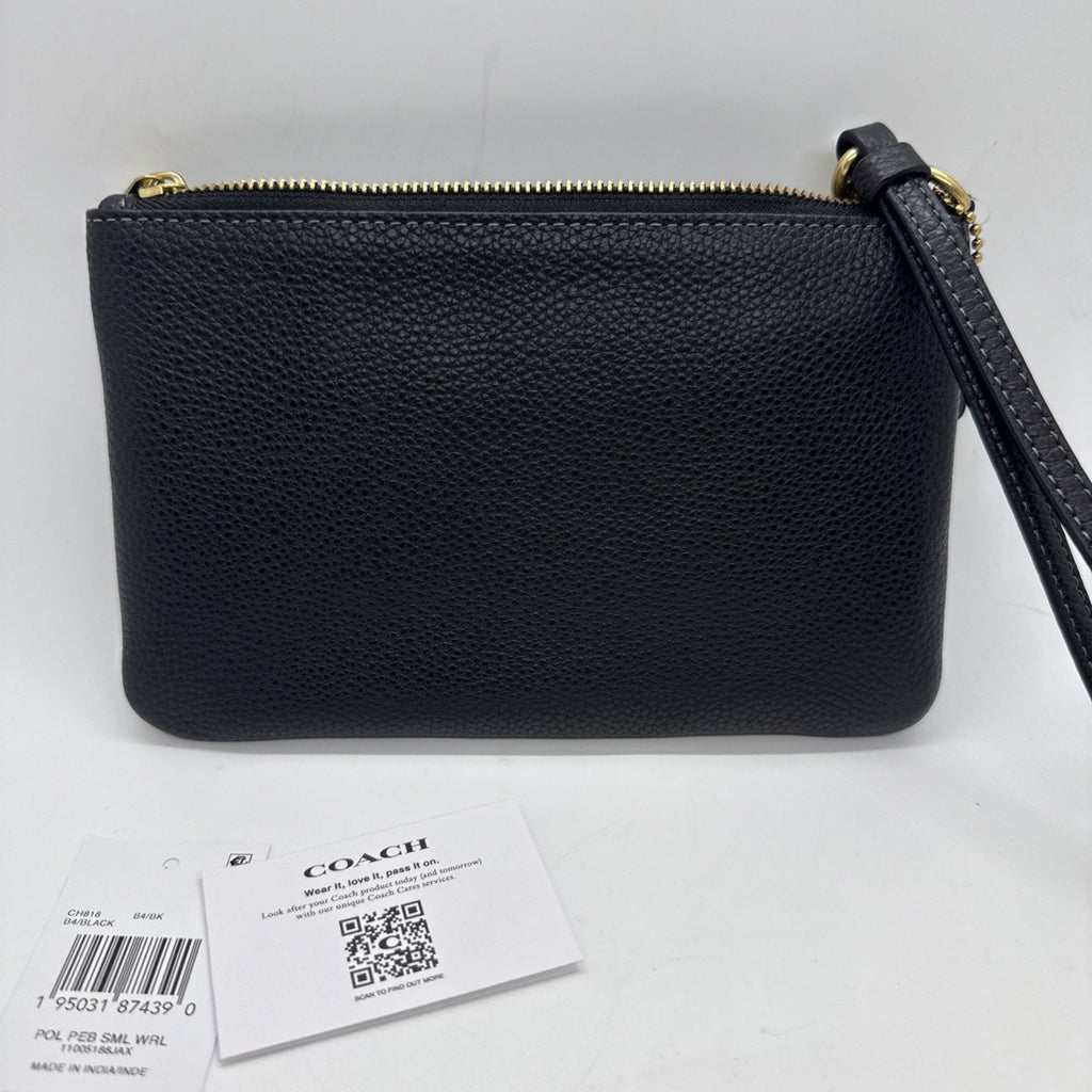 COACH Essential Small Wristlet CH818 Black Leather NWT
