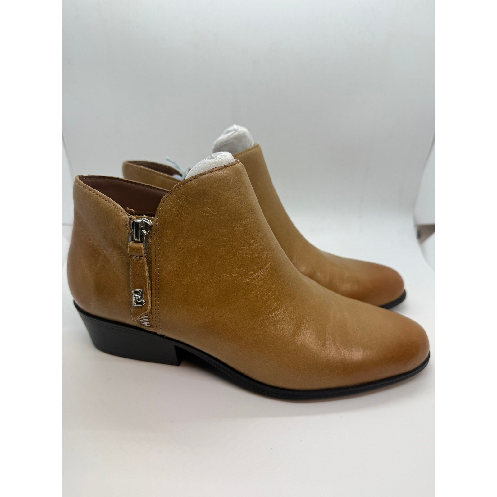 Aerosoles Collaroy Boots Women's Size 9M Camel Burnished Leather SIde Zip