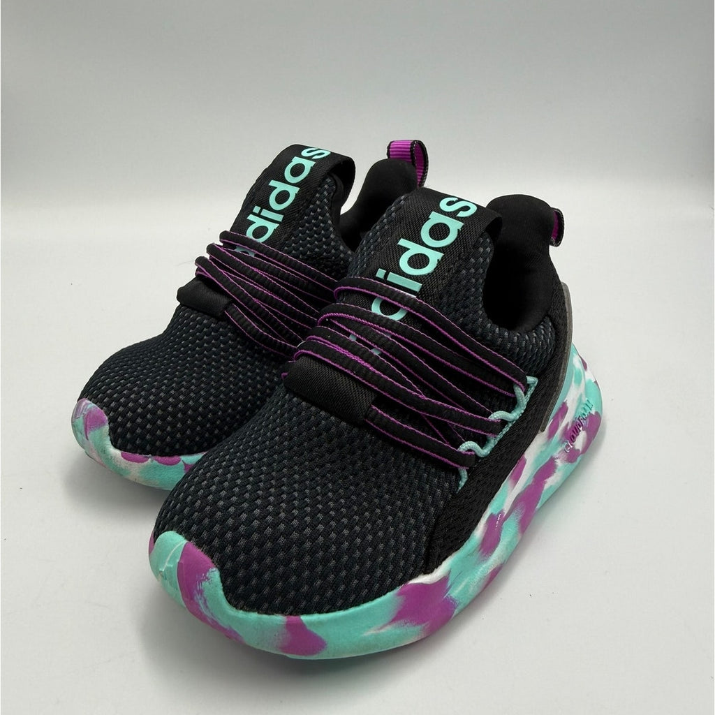 Adidas Lite Racer Adapt 7.0 Shoes Kids US 6K Core Black Slip-On Low Top JS2284
