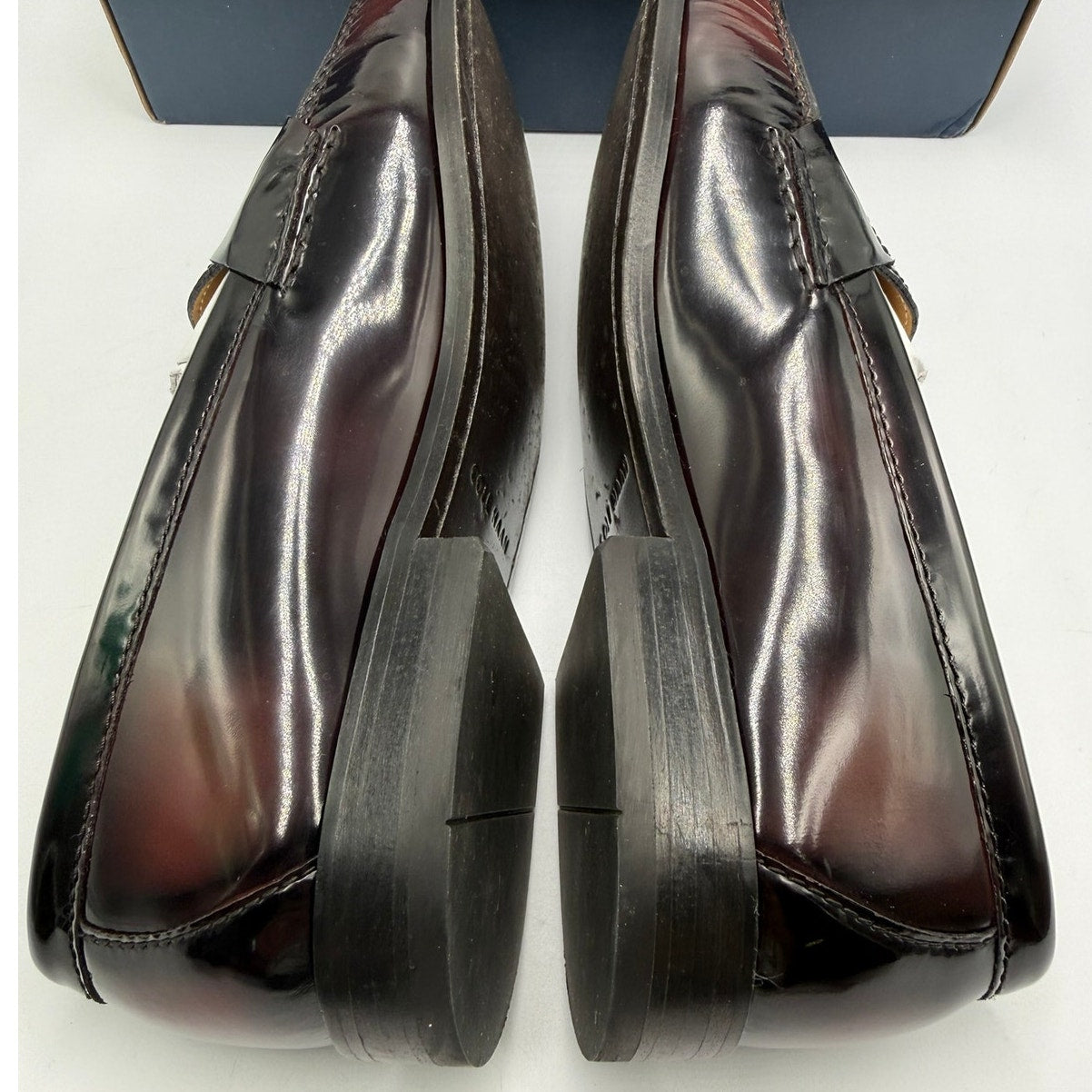 Cole Haan Pinch Penny Loafers Men's US 9.5D Burgundy Leather Round Toe Slip On