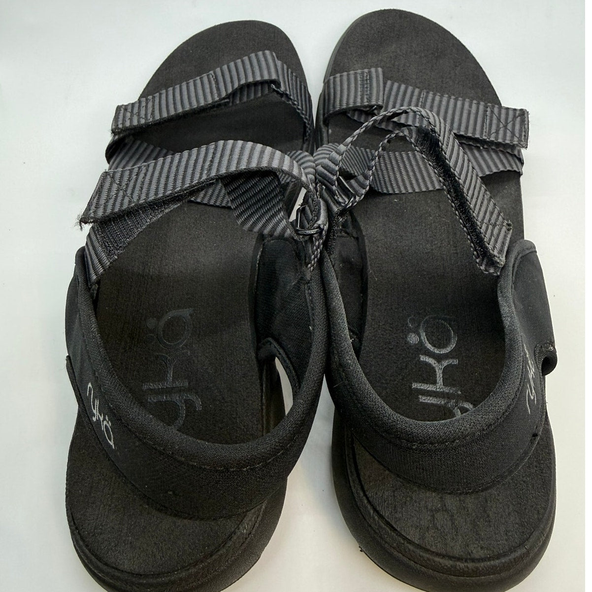 Ryka Manifest Sport Adjustable Sandals Women's US 10 Black Hook & Loop Closure