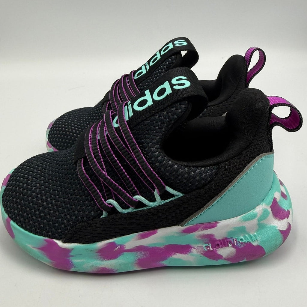 Adidas Lite Racer Adapt 7.0 Shoes Kids US 6K Core Black Slip-On Low Top JS2284