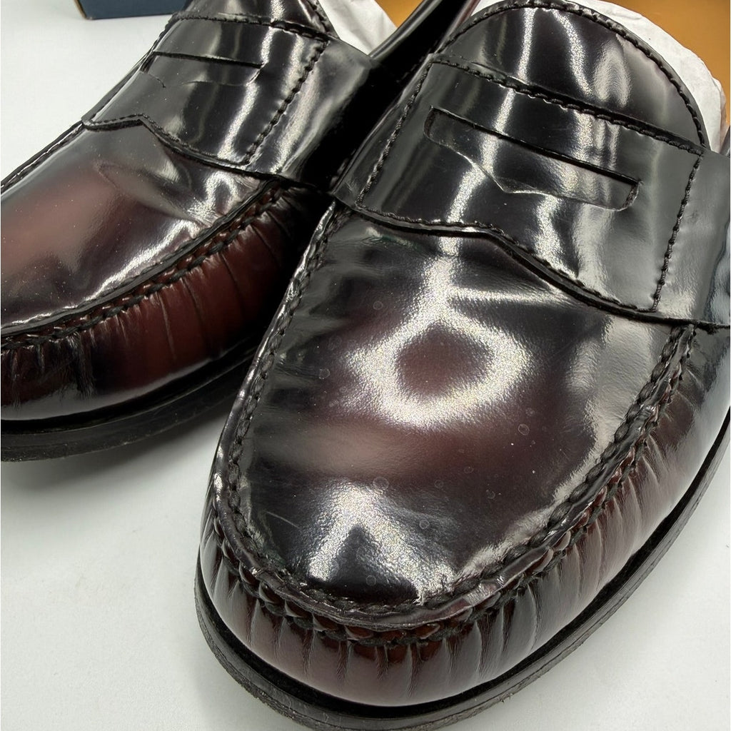 Cole Haan Pinch Penny Loafers Men's US 9.5D Burgundy Leather Round Toe Slip On