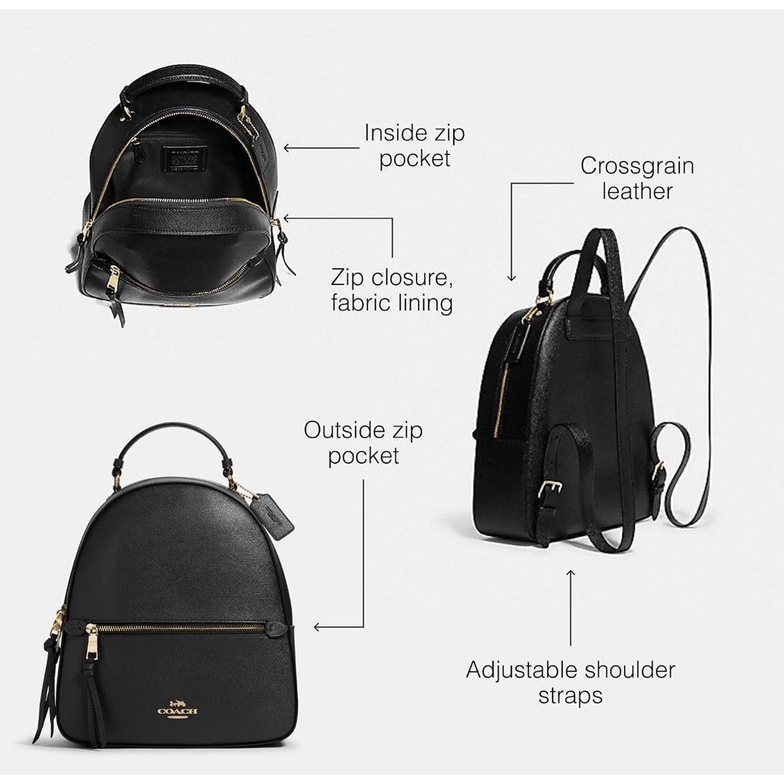 COACH Jordyn Backpack, Black CP510