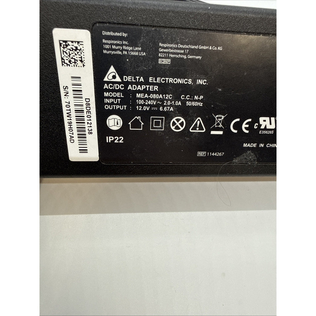 Delta Electronics 80W 12V AC/DC Adapter Philips Respironics DreamStation & Case