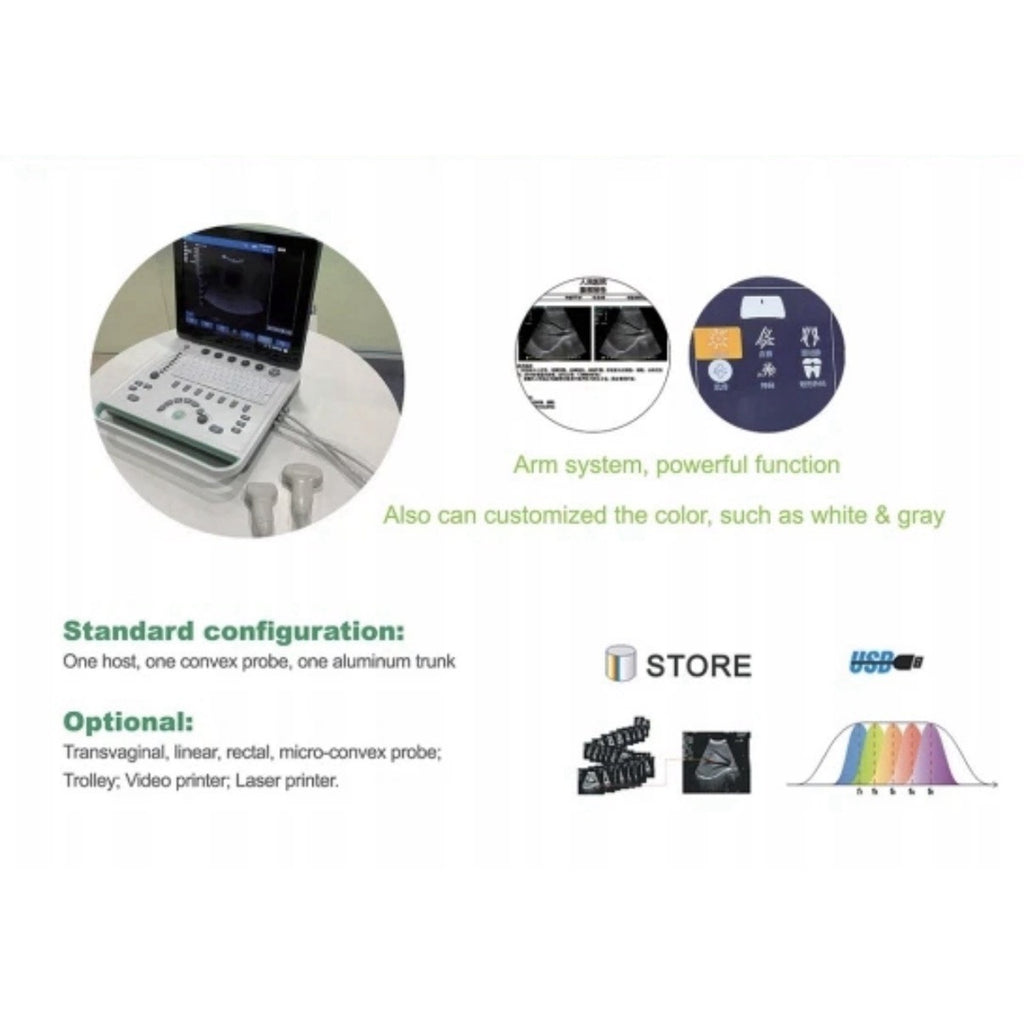 15" Portable Laptop Ultrasound Scanner Machine Diagnostics Ultrasound System