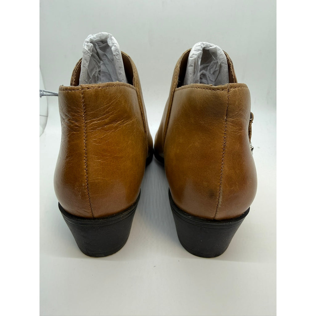 Aerosoles Collaroy Boots Women's Size 9M Camel Burnished Leather SIde Zip