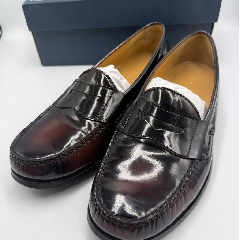 Cole Haan Pinch Penny Loafers Men's US 9.5D Burgundy Leather Round Toe Slip On