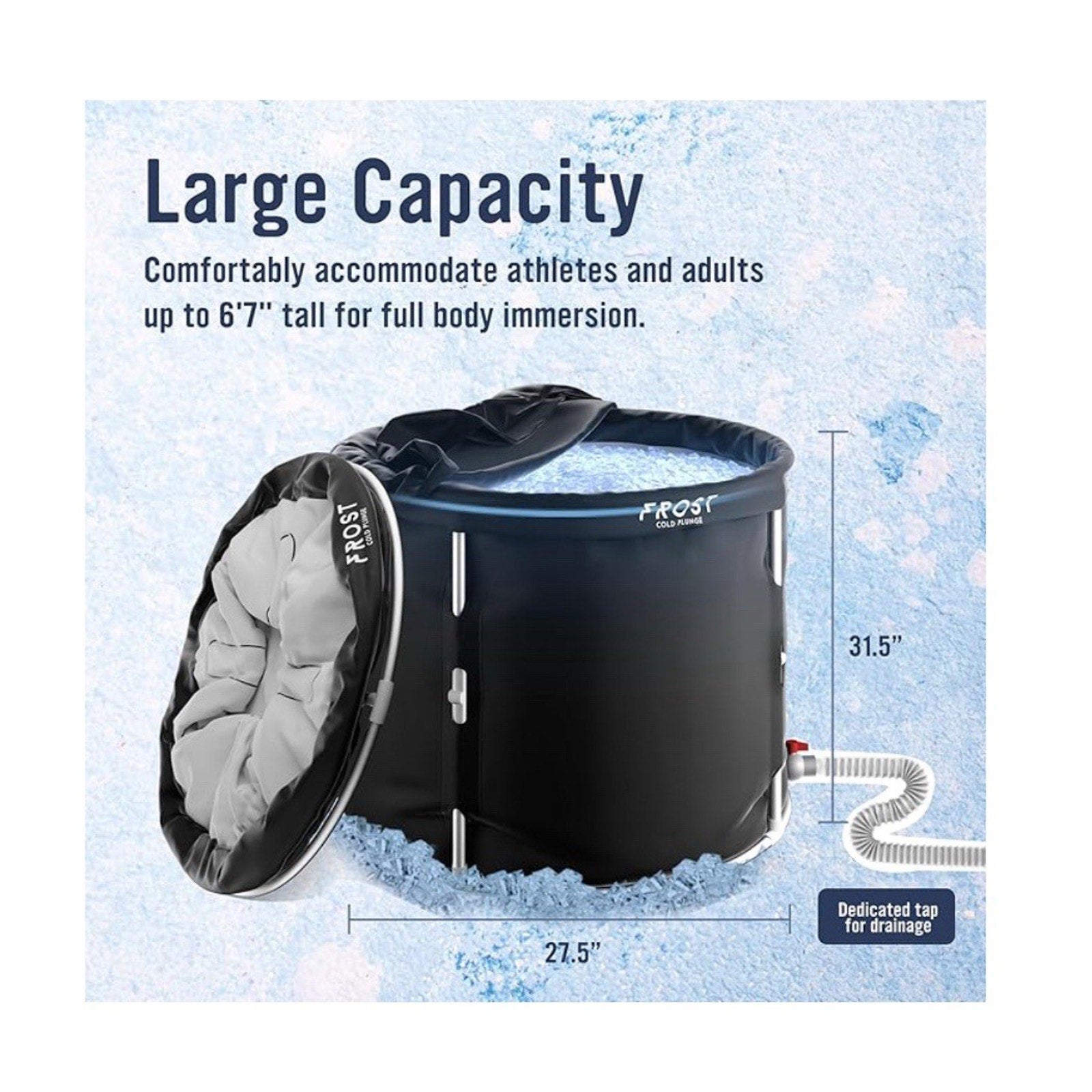 Collapsible Cold Plunge Tub for Athletes - Portable Non-Inflatable Ice Bath